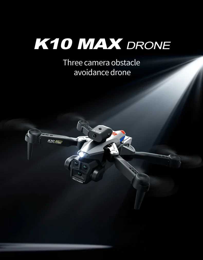 Droni Nuovo K10 max Drone Tre telecamere 4K Professionale 8K HD Fotocamera evitare ostacoli Fotografia aerea Pieghevole Quadcopter Regalo Giocattolo