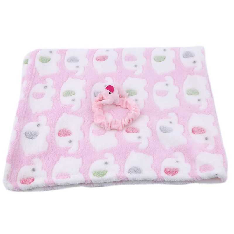 Quilts Cartoon Baby Blanket Cute Elephant Baby Product Newborn Elephant Air Conditioning Quilt Coral Velvet Pillow Quilt Dual purposeL2405