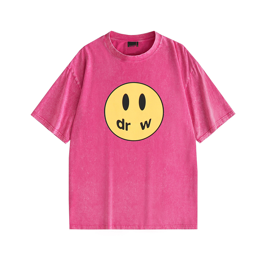 Women's T-shirt designer y2k round neck short sleeved pure cotton couple T-shirt with smiling face pattern fashionable trend