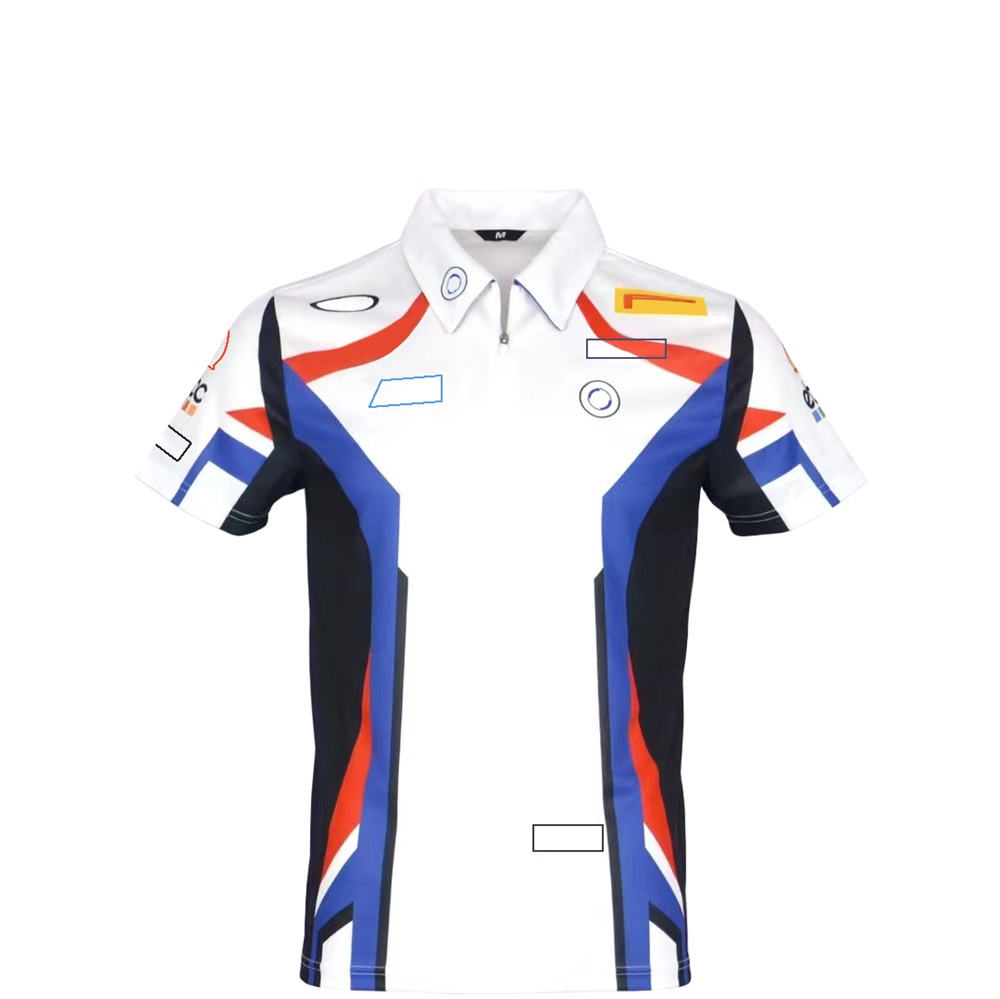 Summer Moto Racing Team Polo Shirt Motorcycle Cycling Sport Travel Mens Zipper T-shirt Casual Quick Dry Breathable Men's Lapel T-Shirt