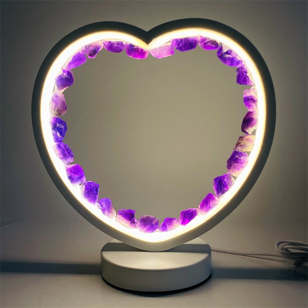 Prezent Naturalny kwarc kryształ lampa stołowa medytacja leczenia klastra próbek domowy światło światło