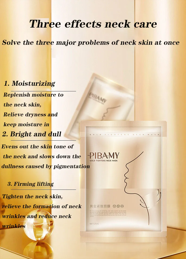 Gold Firming Neck Mask Moisturizing Anti Wrinkles skincare Neck Masks Beauty Necks Skin Care Products