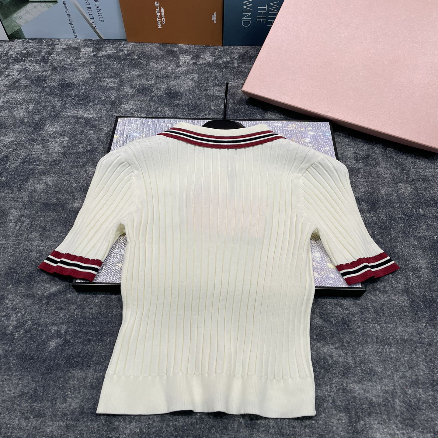 Designer Womens Knitwear T shirt Fashion Luxury Letter Logo Striped Polo Neck Crew Neck Slim Fit Knit Top