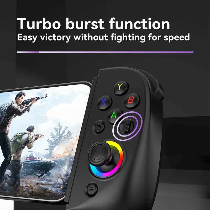 Controller di gioco Joystick D8/D7/D6/D3 Bluetooth 5.2 Controller di gioco telescopico Joystick Gamepad con Turbo/Giroscopio a 6 assi/Vibrazione Android/Switch/P4/PC