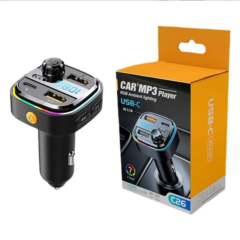 Cargador Usb para coche, transmisor inalámbrico Fm, modulador de Radio para coche, reproductor Mp3, adaptador de cargador rápido para coche