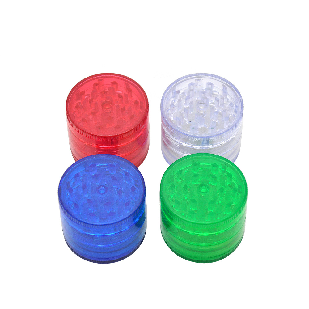 Smoking Pipes New smoke grinder 50mm four layer plastic flat plate grinder herb grinder