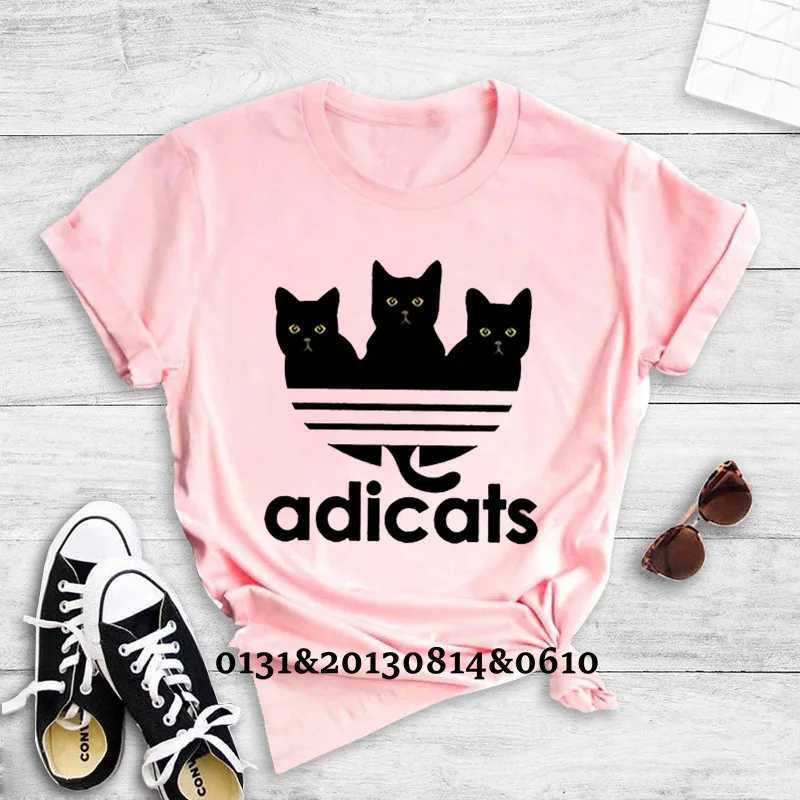 2024 Dames T-shirt Nieuwe Kat Print Top Dames T-shirt O-hals Korte Mouw Zomer Veelkleurig Vrouwelijke Top T-shirt Streetwear