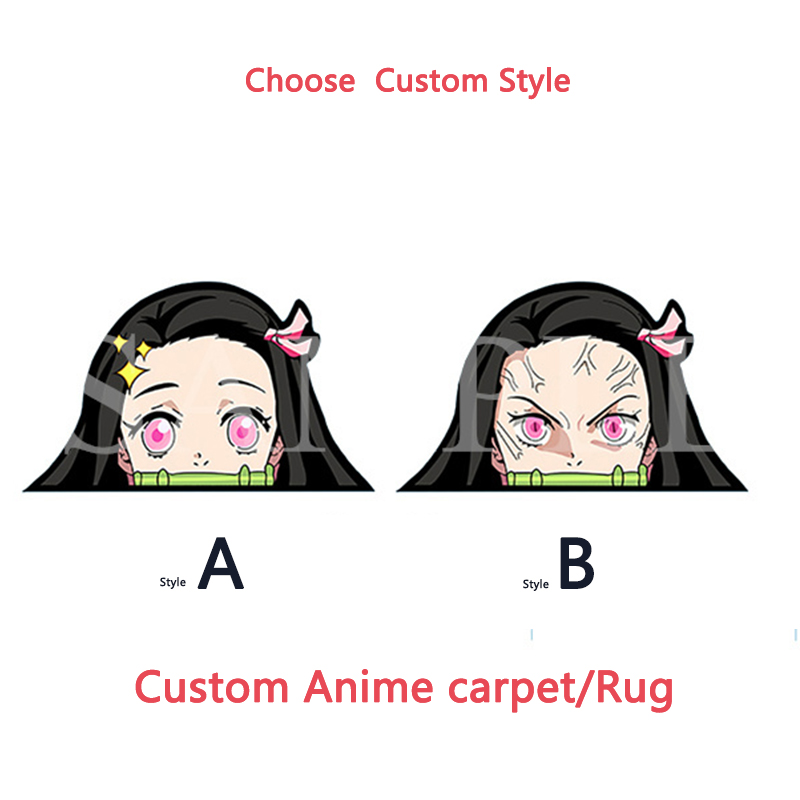 Personalizado anime kamado nezuko tapete/tapetes demon slayer para porta tapete de cozinha decoração do quarto tapete de oração muçulmano antiderrapante à prova dwaterproof água