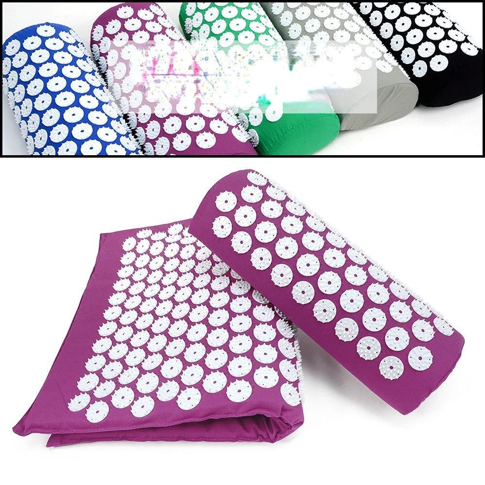 Mats Extra Long Acupuncture Massage Yoga Acupressure Mat and Pillow Massage Cushion Relivev Stress Back Body Pine Yoga Mats Fiess