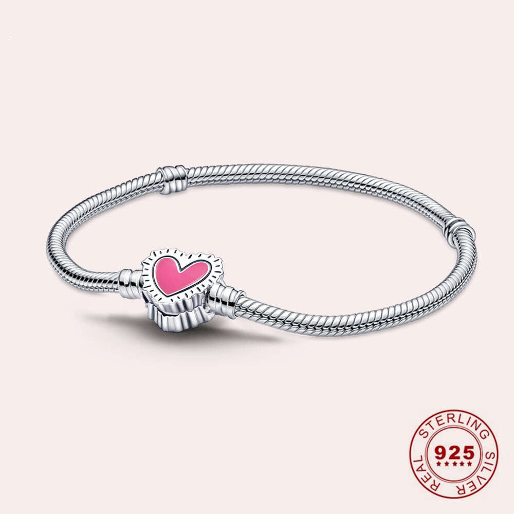 Gran oferta de Castillo brillante de plata de ley adecuado para mujer, joyería de moda, pulsera estándar, regalo de cumpleaños DIY