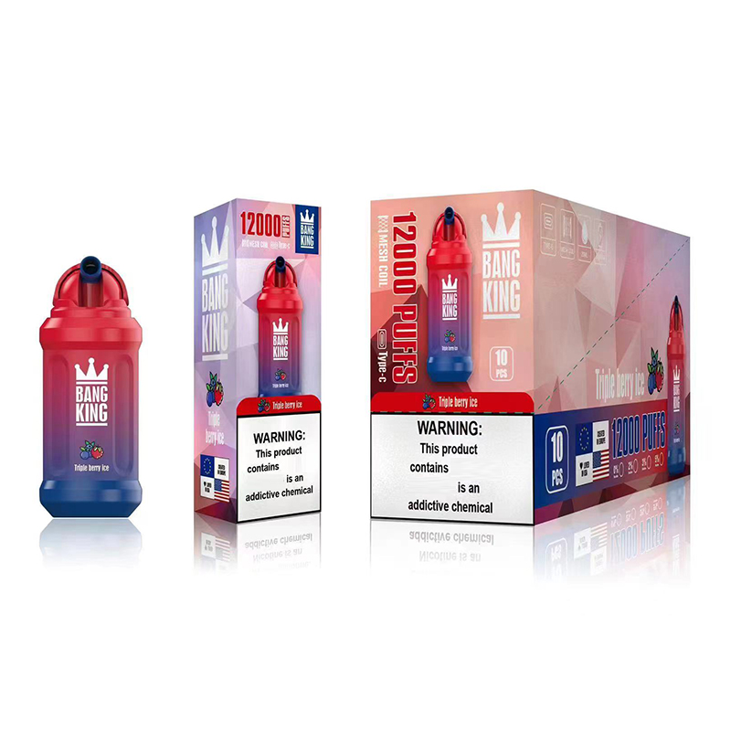 Autêntico Bang King Puff 12000 Caneta Vape Descartável 12K Puffs Recarregáveis E-Cigarros Bobina de Malha Vaper 0% 2% 3% 5% 20 Sabores