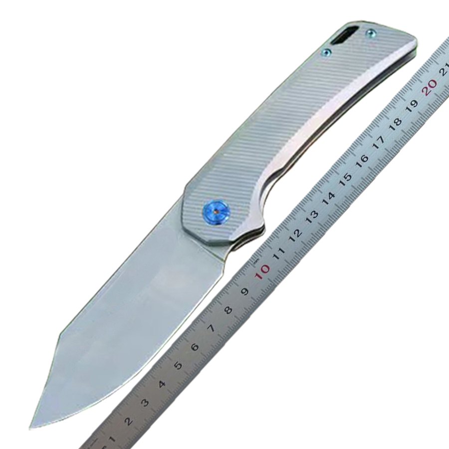 MM7640 High End Flipper Zakmes M390 Titanium Coating Blade CNC TC4 Titanium Legering Handvat Kogellager Snel Open EDC Zakmapmessen