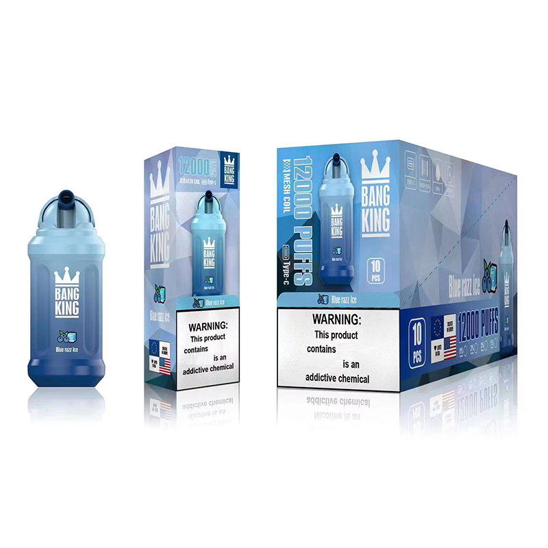 Autêntico Bang King Puff 12000 Caneta Vape Descartável 12K Puffs Recarregáveis E-Cigarros Bobina de Malha Vaper 0% 2% 3% 5% 20 Sabores