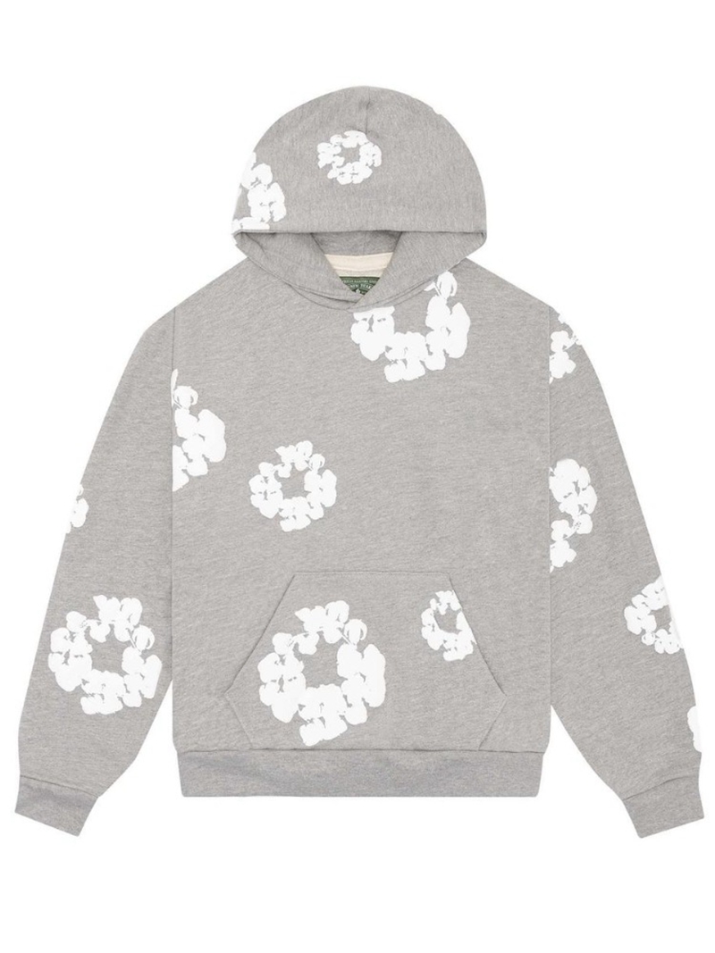 STYLISH LADY Floral Printed Sweatshirts 2024 Winter Women Long Sleeve Hooded Casual Loose Pockets Hip Hop Street Outwears