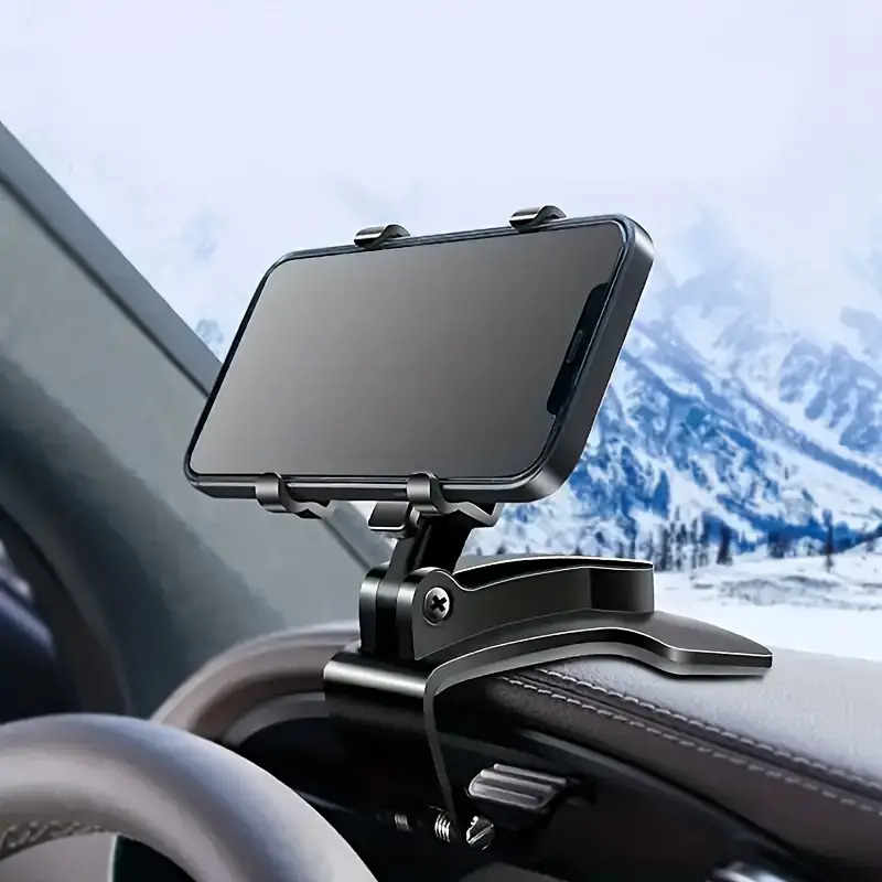 Autotelefoonhouder Mount 360 graden rotatie Dashboardcliphouder Multifunctionele bediening met één hand Clip Ontwerp telefoonstandaard