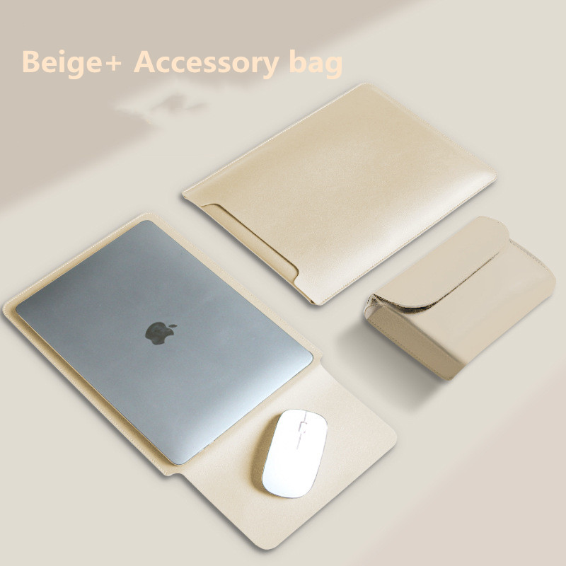 Sac intérieur pour ordinateur portable Apple Xiaomi Huawei, 13/14/15/16 pouces, sac d'ordinateur non magnétique épais, peau PU imperméable