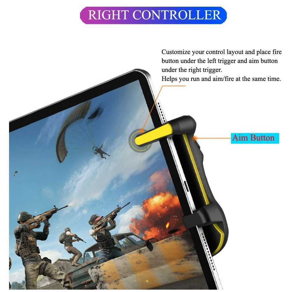 Oyun Denetleyicileri Joysticks iPad Tablet Kapasitans L1R1 Yangın AIM Düğmesi için Pubg Tetik Denetleyicisi IPad Tablet FP Oyunu için Gamepad Joystick