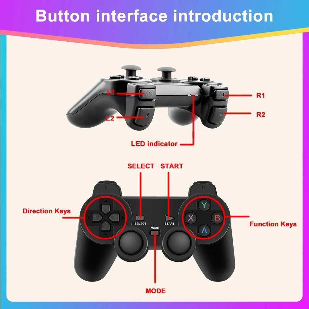 Kontrolery gier Joysticks 2,4G Kontroler bezprzewodowy z joystick 360 dla p3/gier wideo konsole/pudełko na komputer/telewizor/laptop Gamepad na dysk twardy gier Batocera