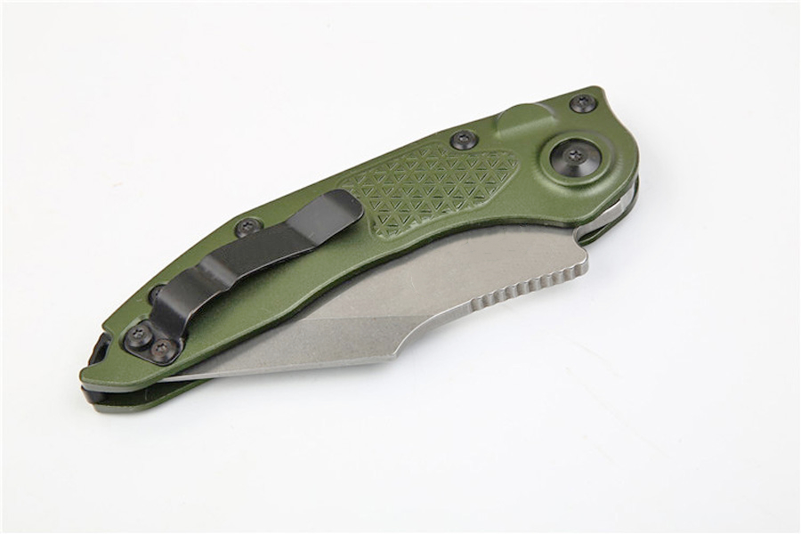 Promotion Stitch-A Auto Tactical Folding Knife D2 Stone Wash Blade Green T6061 Handle Outdoor EDC Pocket Knives EDC Gear