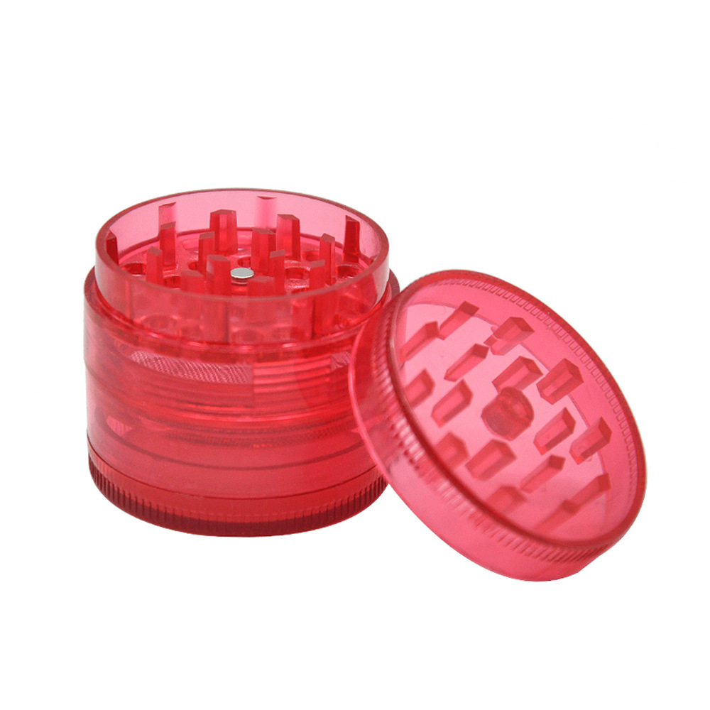 Smoking Pipes New smoke grinder 50mm four layer plastic flat plate grinder herb grinder