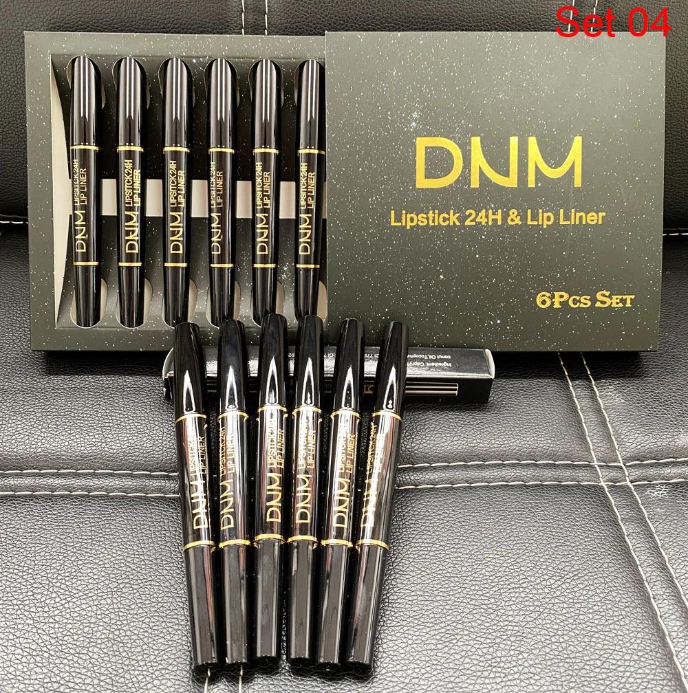 Set 6 pzDoppio Attacco Rossetto Opaco Trucco di Lunga Durata Impermeabile Rossetti Nudi Labbra Liner Matita Donna Cosmetici Kit di Bellezza