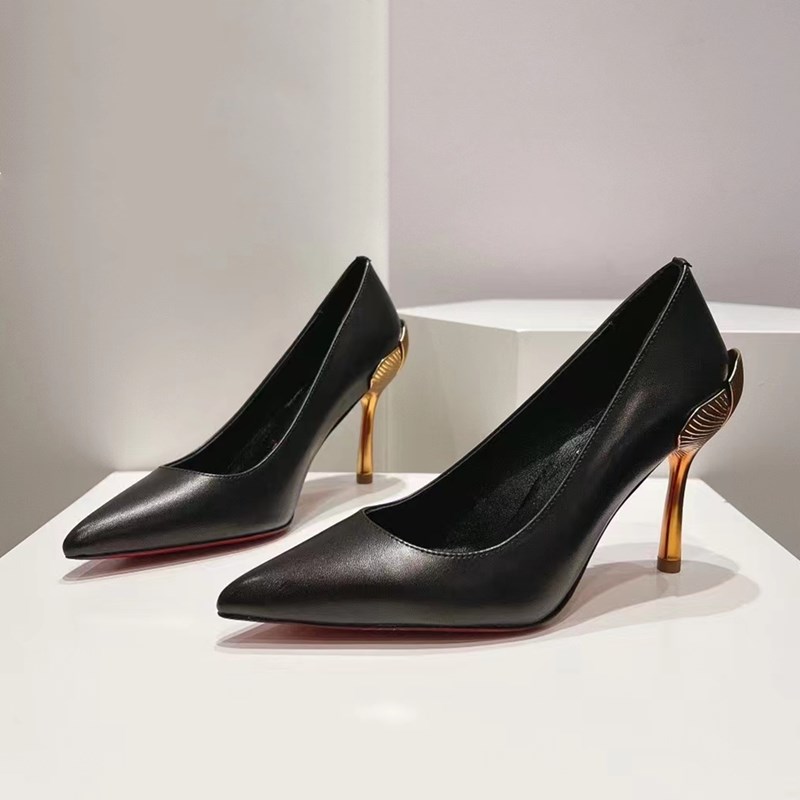 Nieuwe schoenen voor vrouwen echte leer super hoge dunne hakken lente herfst luxe ontwerper vrouwelijke schoenen pompen pompen schoenen schoenen 8,5 cm 35-43 maat