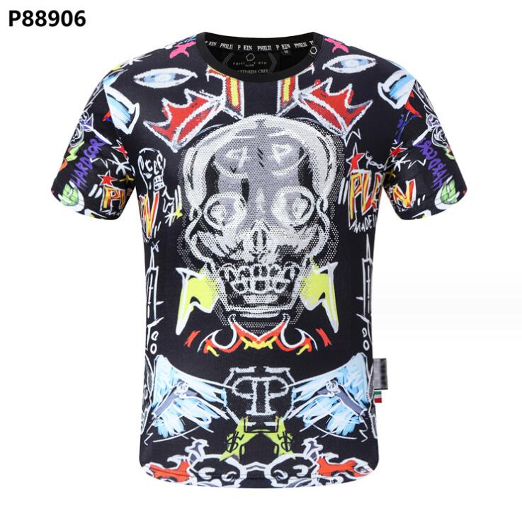 heren t-shirts poloshirt mannen designer PLEIN BEER schedel diamant t-shirt korte mouw dollar bruine beer merk tee oneck hoge kwaliteit schedels tshirt tees tops pb kleding