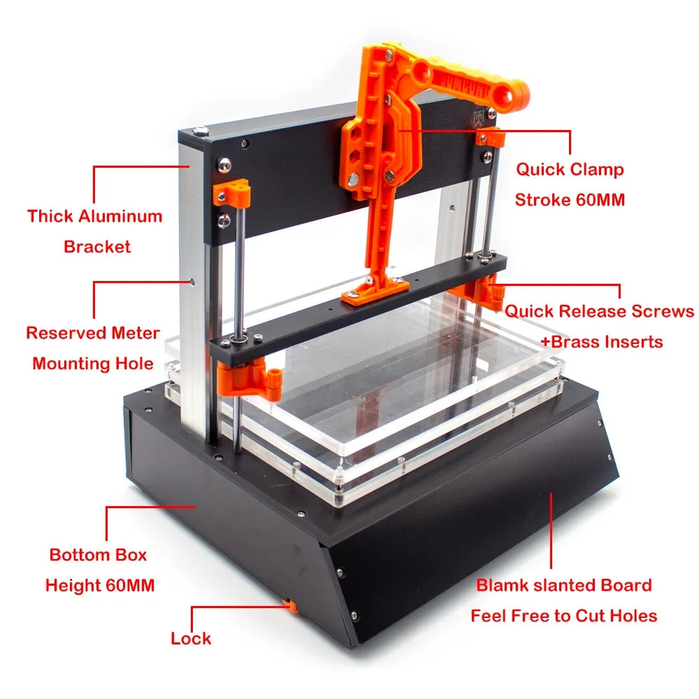 Suporte de teste funcional pcb, dispositivo elétrico de teste, placa de circuito fct jig, quadro de teste universal, testador pcba, curso de 60mm