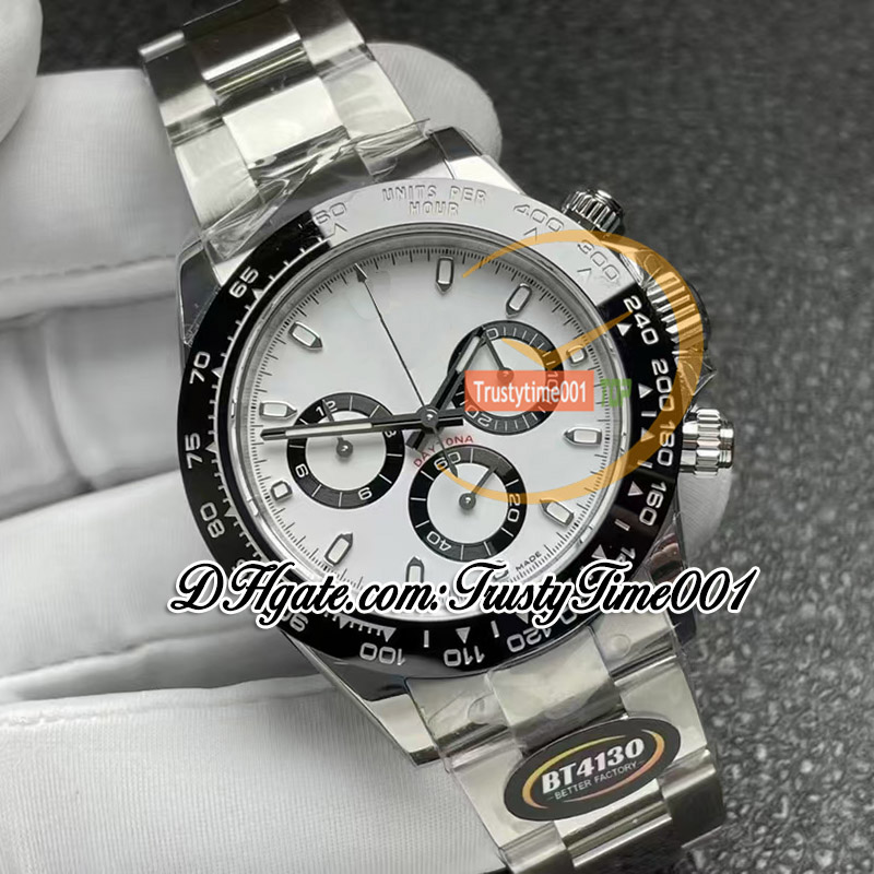 BTF V2 TH 12.2mm 116500 SA4130 KRONOGRAPH AUTOMATISK MENSKRAV Keramik Bezel Black Dial Stick Markers 904L Steel SS Armband Super Edition TrustyTime001 Watches