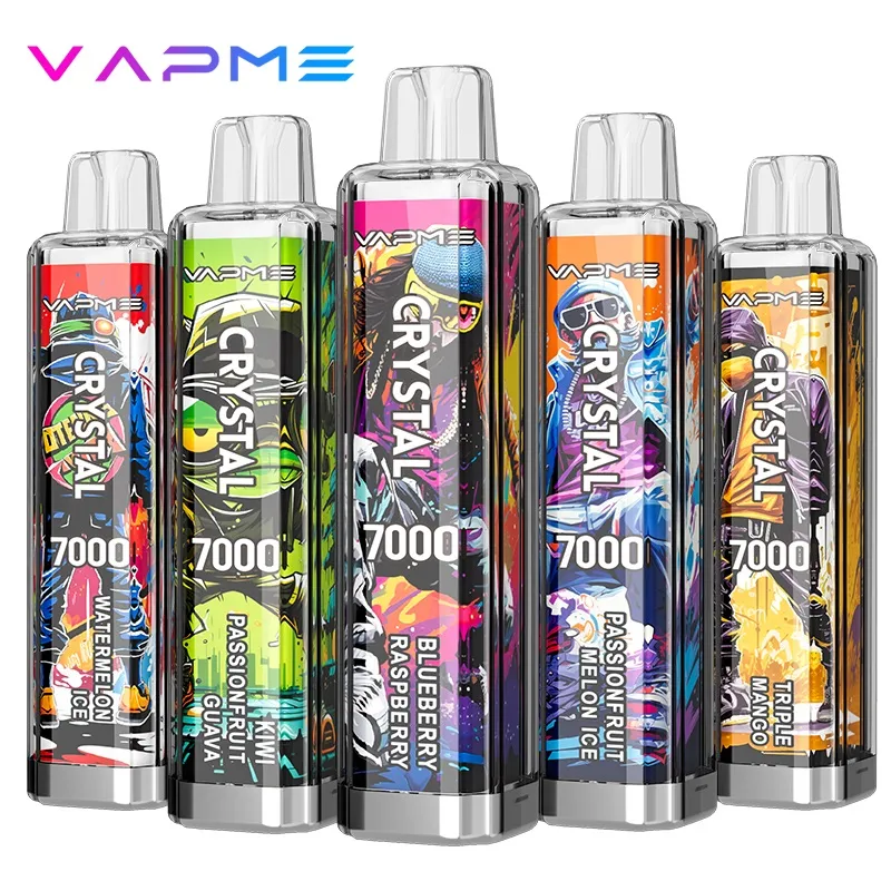 Penna Vape usa e getta originale serie VAPME CRYSTAL 600 / CRYSTAL 7K / Fire9K / King12K / Digital12K / Shisha15K Puff Pods E Sigaretta 0/2/3/5% Nic Mesh Coil ricaricabile