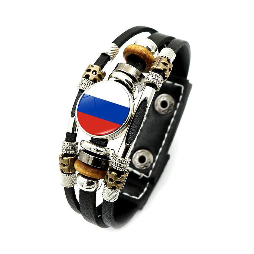 Charm Bracelets Israeli Palestinian Leather Bracelet for Women Punk Style Mti-layer Braided Beaded Drop Delivery Jewelry Brac Dhodb