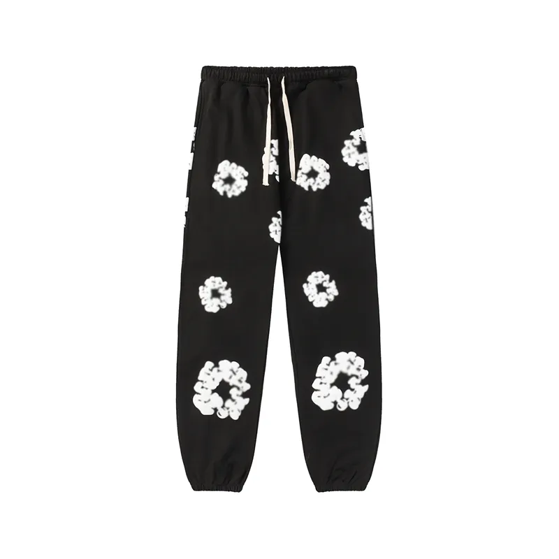 Flower Full Print Pants Oversized Streetwear Straight Casual Men and Women Denim Trousers Size S-XL Hoodie sweatpants suit tracksuit