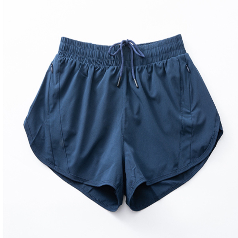 Calças esportivas femininas de secagem rápida, calças falsas de malha de duas peças para ioga, anti-exposição, fitness, corrida, shorts elásticos, lulumelon