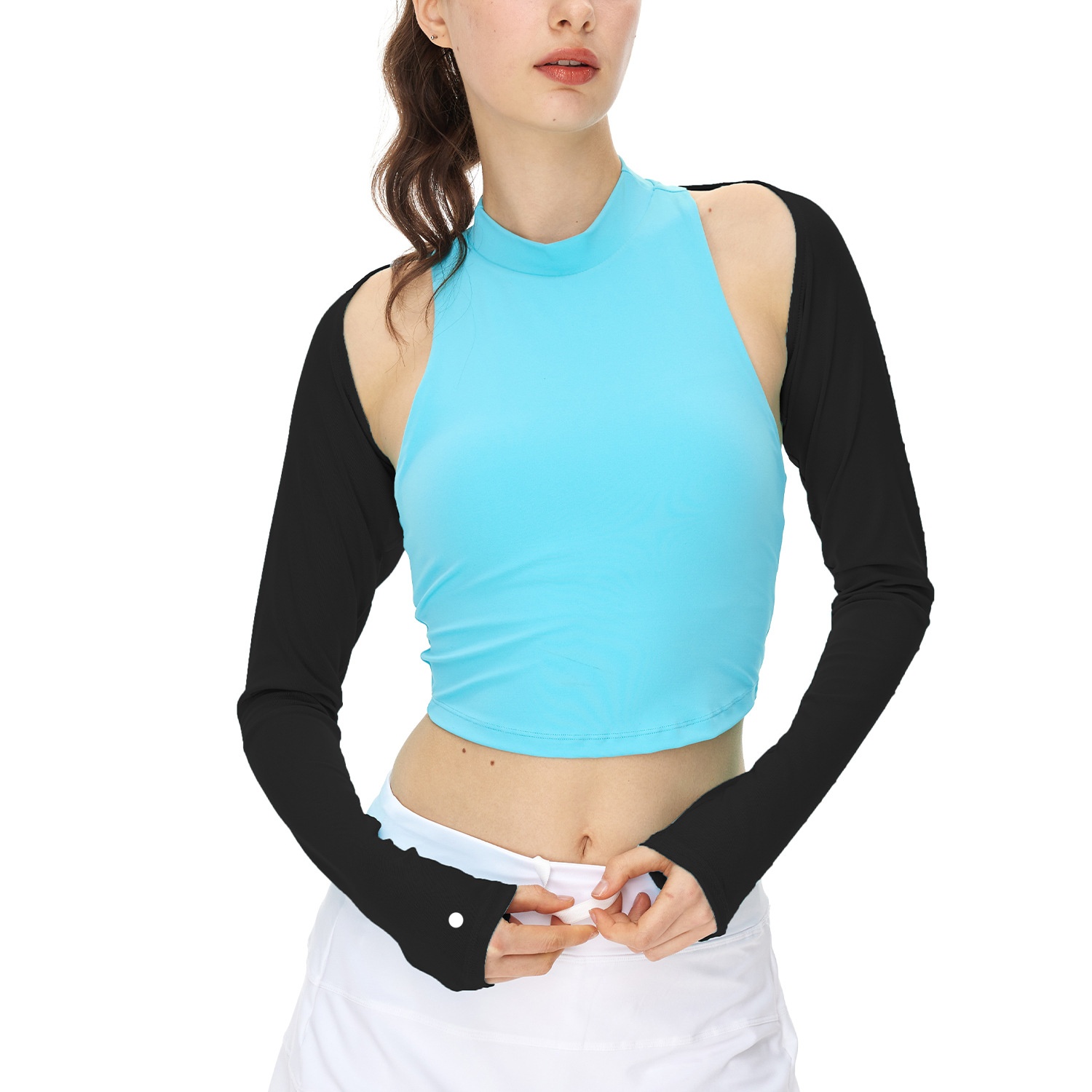 lu Women Yoga Long Sleeve Shirt Sports Crop Top Outfit Screw Thread Wicking High Elastic Fitness Workout Fashion Tees Tops BFT1022