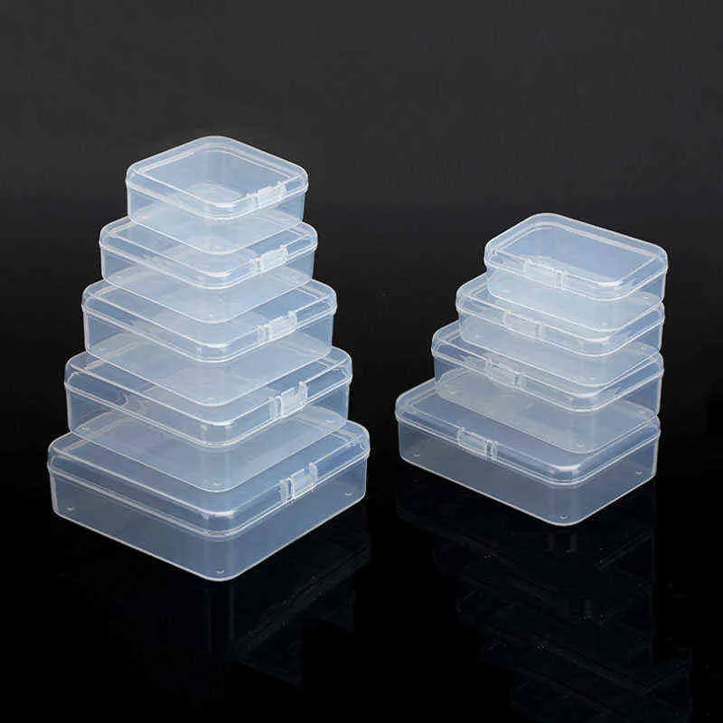 Many Sizes Transparent Plastic Box Storage Collections Item Packaging Portable Case Mini Case Clear Small Tools Box