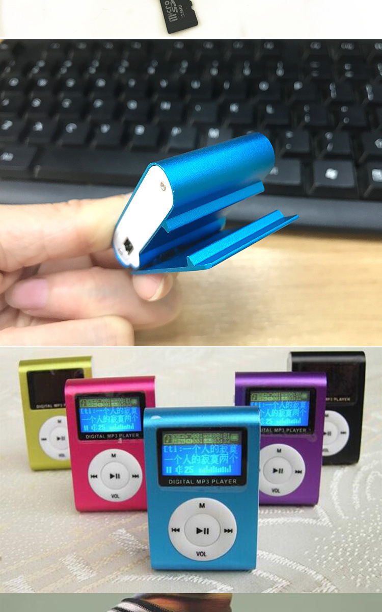 Metal clip plug card mp3 student portable music player Logo sports gift clip mp3