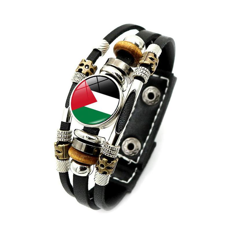 Bracelets de charme Bracelet en cuir palestinien israélien pour femmes Style Punk Mti-couche tressée perlée livraison bijoux Brac Dhodb