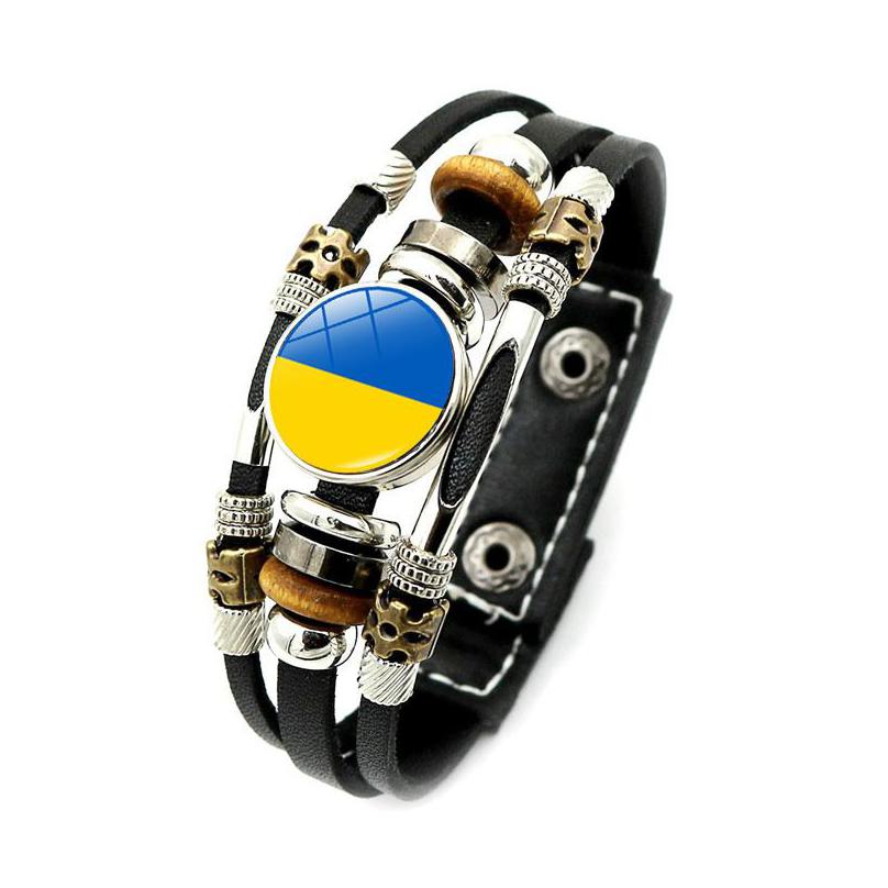 Charm Bracelets Israeli Palestinian Leather Bracelet for Women Punk Style Mti-layer Braided Beaded Drop Delivery Jewelry Brac Dhodb