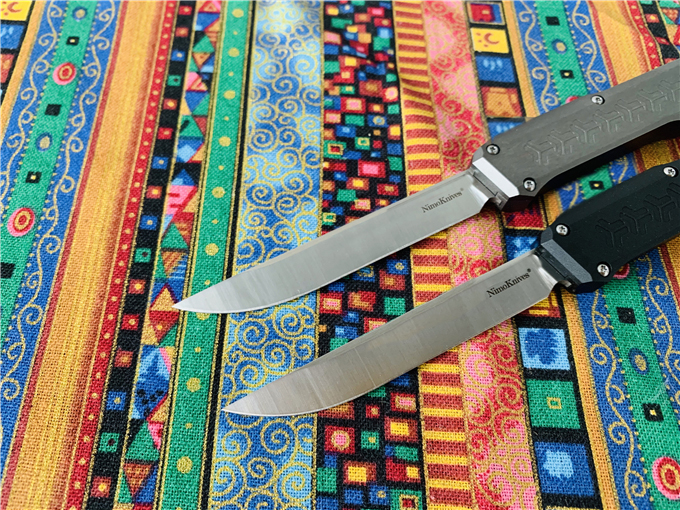Оригинальный автоматический нож Slenderman/SLM OTF, стальное лезвие D2, ручки из авиационного алюминия T6-6061, задний зажим из титанового сплава TC4 + керамические бусины, тактические комбинированные ножи