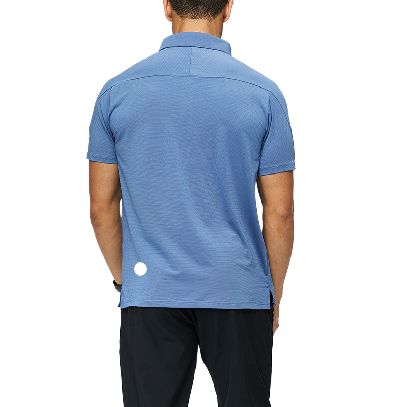 LL-2024 Completo da yoga Polo unisex Magliette Abbigliamento da palestra Esercizio Abbigliamento fitness Abbigliamento sportivo Camicie da allenamento Colletto rovesciato Top Manica corta Elastico Traspirante Uomo