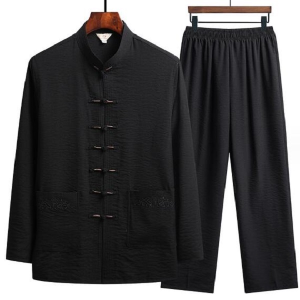 Vendita calda Tradizione cinese Kung Fu Set Uomo Casual Comfort Pigiama a maniche lunghe Primavera Autunno Vintage Abbigliamento uomo Tang Suit M-XXXXL