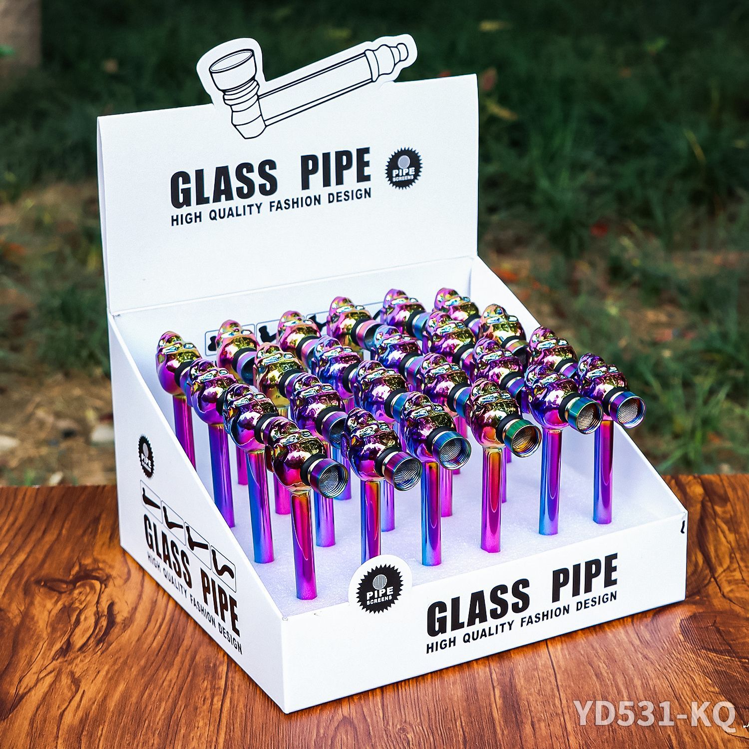 Pipes à fumer transfrontalières, nouvelle pipe en verre à tête fantôme colorée