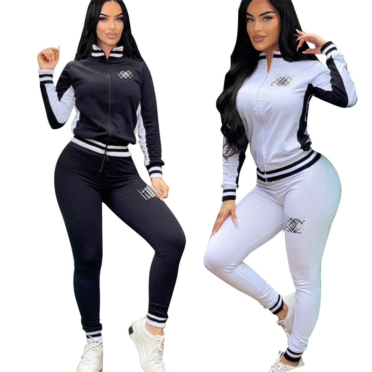 Womens Tracksuits Two Pieces Pants Short Jackets Streetwear Sweatsuits Jackets Shorts Sportswear ClothingOutfit Sweatsuits stand collar Clothes