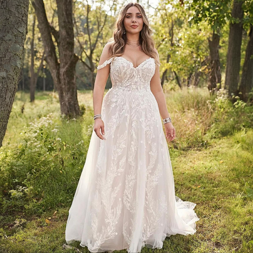 Abito da sposa fulllace la sposa con spalle scoperte scollo a cuore applicazioni di pizzo con perline a strati abiti da sposa in tulle il matrimonio le donne nere della Nigeria NW023