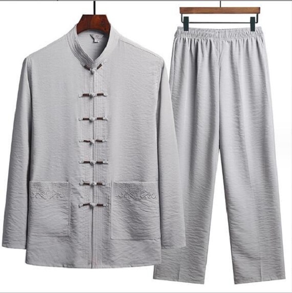 Vendita calda Tradizione cinese Kung Fu Set Uomo Casual Comfort Pigiama a maniche lunghe Primavera Autunno Vintage Abbigliamento uomo Tang Suit M-XXXXL