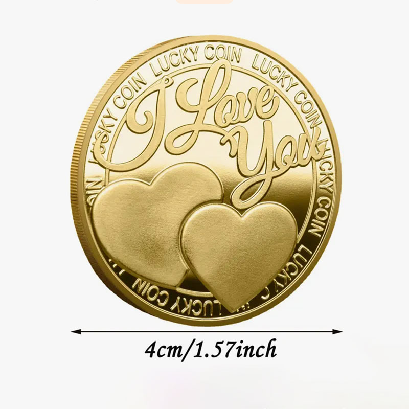 عملة مجموعة الحب ، أحبك أكثر من التذكاري ، هدية عملة ذهبية تذكارية لها ديكور المنزل HZ102