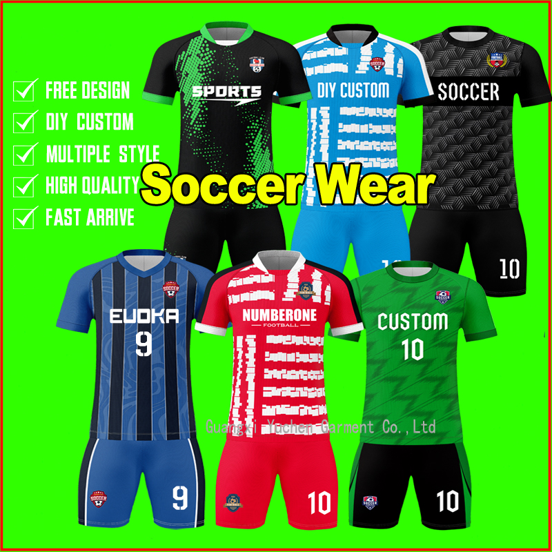 Camisa de futebol personalizada de alta qualidade, secagem rápida, camisa de time de futebol para adultos, roupa de futebol masculina, uniforme de equipe de treinamento, camisa de futebol