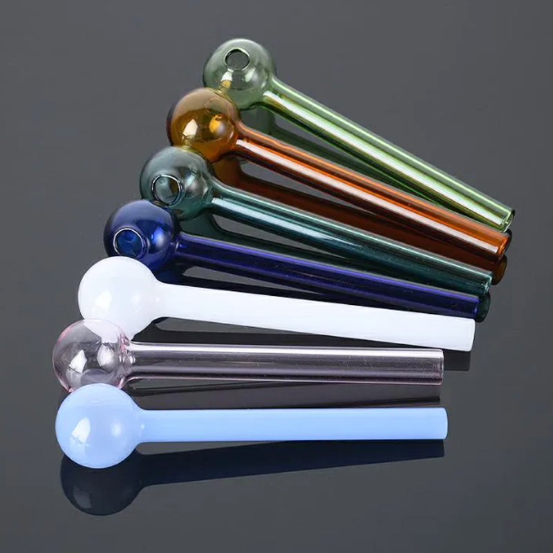 4-дюймовая мини-трубка с черепом, красочное стекло Pyrex, трубка для масляной горелки, прямая трубка, табачные трубки, ложка, ручные водопроводные трубки, красочная курительная трубка