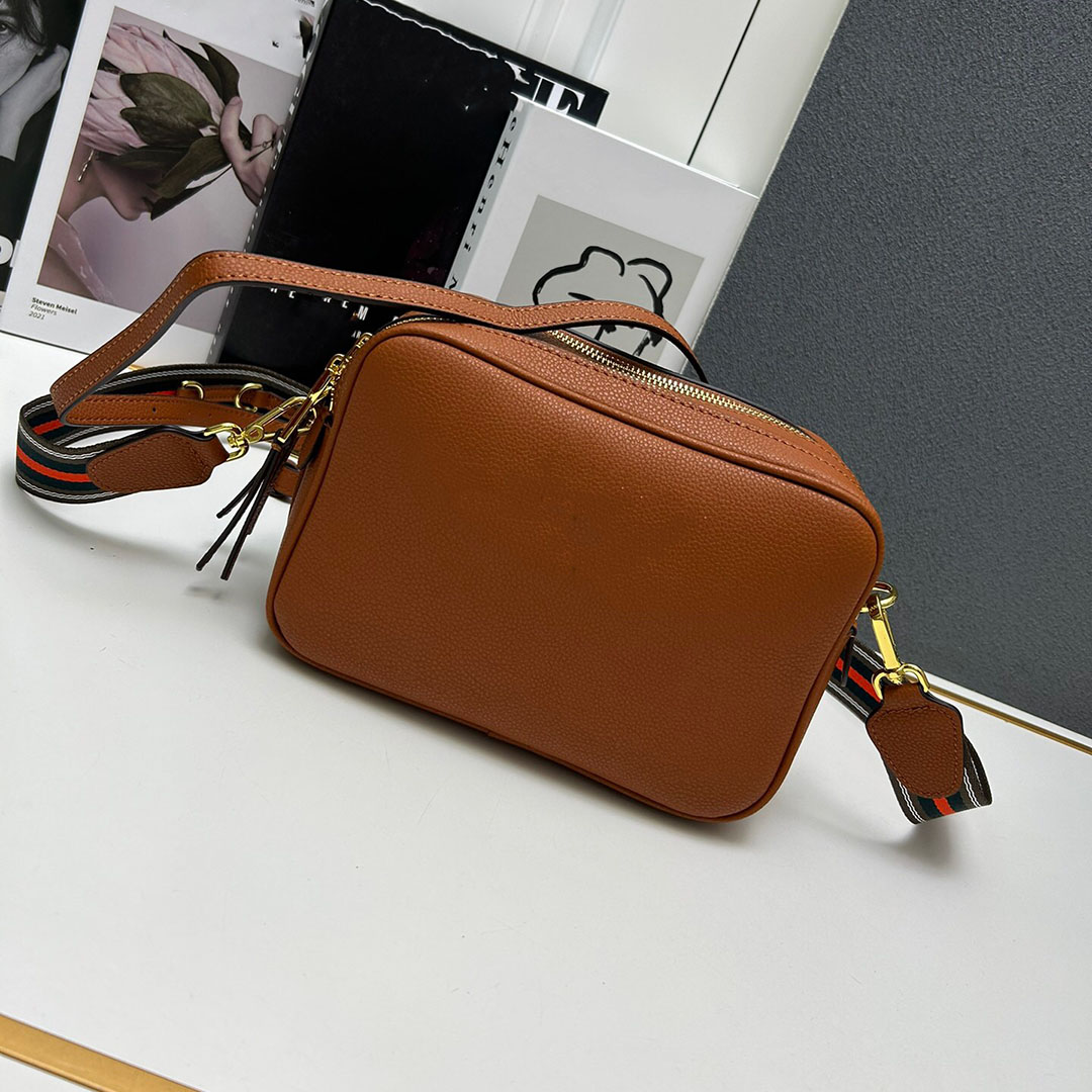 Borsa a tracolla singola versatile e alla moda, in pelle con doppia cerniera, da donna, di design di lusso, borsa quadrata piccola casual multistrato