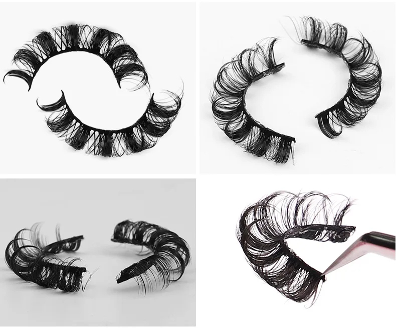 New Lashes D Curl 10-16mm Russian Lashes 3D Mink Eyelashes Reusable Fluffy Russian Strip Lashes eyelashes extensions